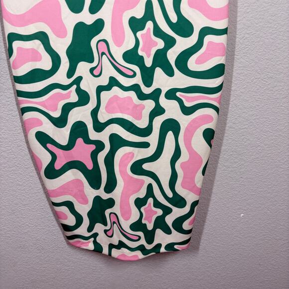 Alexia Admor Size Small Sheath Dress Pink Green Abstract Print Short Sleeves - Picture 6 of 10
